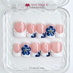 Younique Nails | 10PCS 100% Handmade Press-On Nails | Reusable Colorful Art acrylic stylish 3D