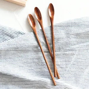 Wooden Coffee Stirrer Spoon, Tea Spoon, Long Handle Round Shape, Kitchen Tool, Christmas Gift, Halloween, Easter, Thanksgiving Day Decoration