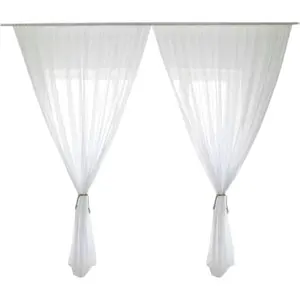Diamond Sheer Curtain Light Filtering Non See Through Semi Blackout White Sheer for Balcony Living Room