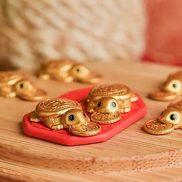Lucky Turtle Wallet Charm, Money-Biting Turtle Accessory for Longevity Protection & Financial Stability