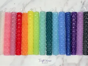 Set of 3 Mini Chime Candles for Spell Casting, Intention Setting, Rituals, Energy Work- Hand Rolled & Locally Sourced 100% CA Beeswax