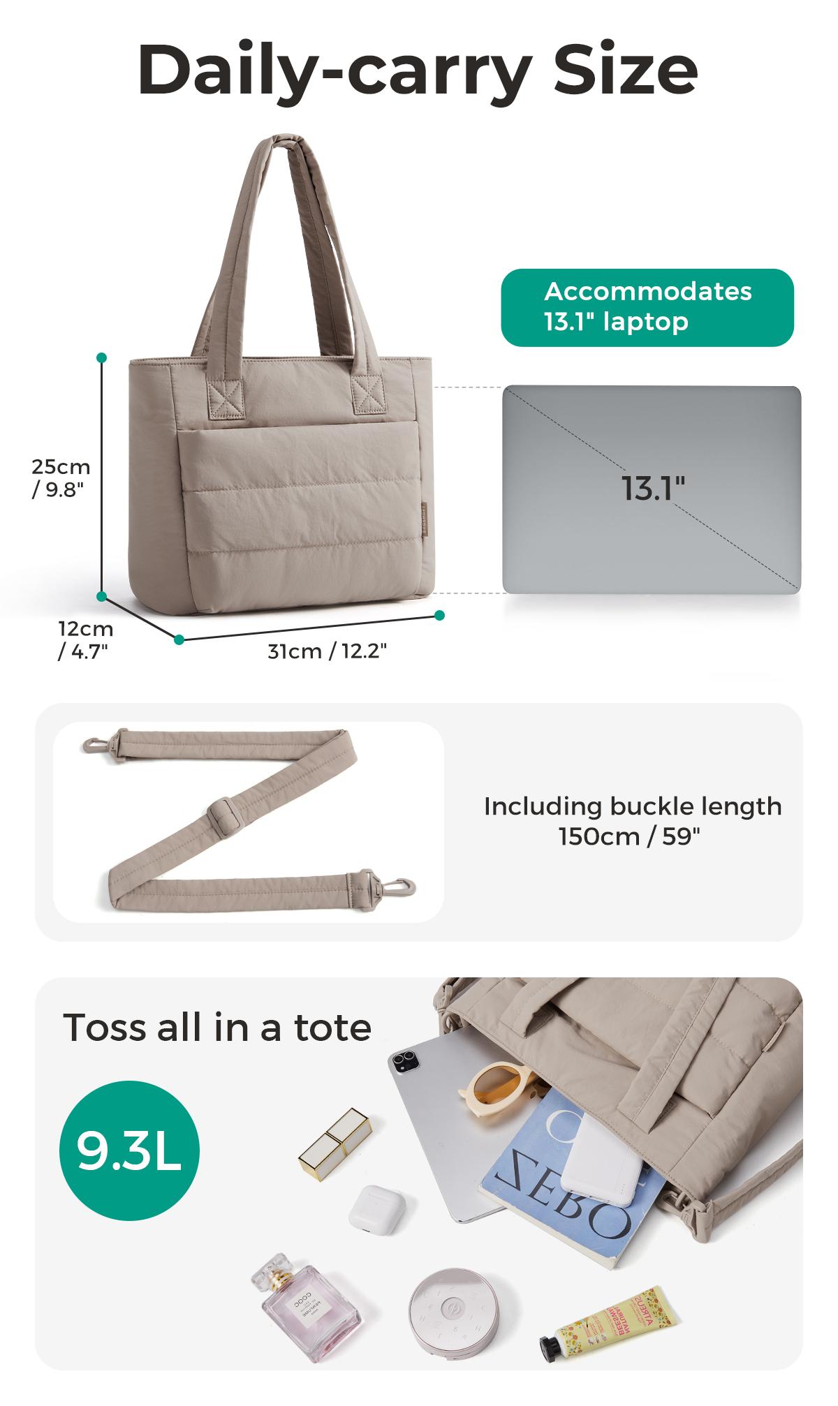 【NEW IN】BAGSMART Upgraded Mini Bubble Puffy Tote Bag Longer Length Added Shoulder Strap Durable Quilted Laptop Tote for Travel Work SpringStatements 【NEW IN】BAGSMART Upgraded Mini Bubble Puffy Tote Bag Longer Length Added Shoulder Strap Durable Quilted Laptop Tote for Travel Work SpringStatements