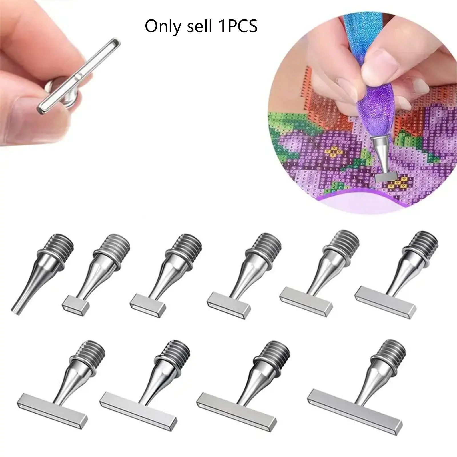 Thin Version Stainless Steel Diamond Painting Art Drilling Tips Nibs Placers Tool Accessories Kit Crafts Diamond Art Tools