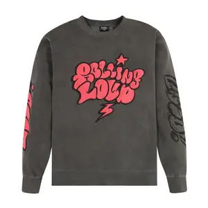 RL Sketchy Logo PINK Vintage Black Crewneck