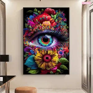 5D DIY Full Round Resin Drill Diamond Painting, "Eye of the Flower", 50x70cm Home Decor for DIY Needlework Enthusiasts
