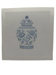 Blue and White Chinoiserie Ginger Jar Needlepoint Canvas