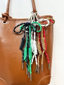 Fashionable Bag Accessory with Knot Design, Versatile Random Print Keychain for Casual Style, Perfect for All Seasons, Fashion Bag Charms, Trendy Bag Charms, Bag Pendant