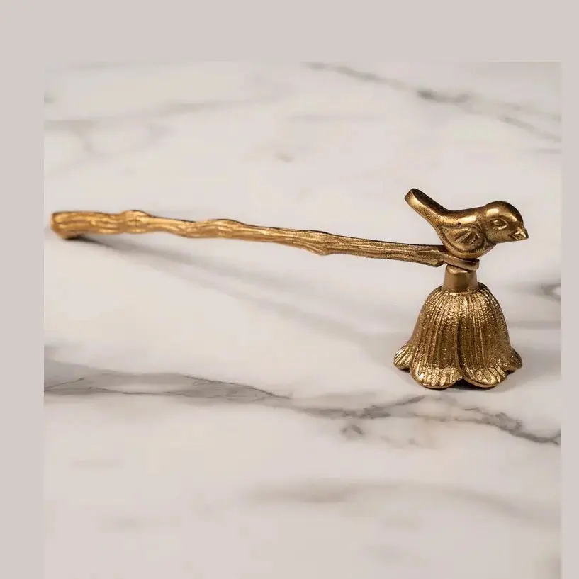 Textured Branch Candle Snuffer w/Bird Decor