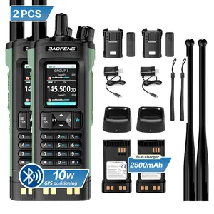 BAOFENG UV-32 Ham Radio Handheld, 10W Walkie Talkie with GPS, Bluetooth, APP Programming, Multi-Band, Wireless Copy Frequency, Type-C Rechargeable