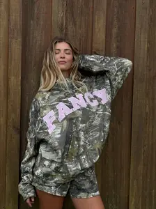 Fancy Oversized Fleece PocketCloud Mockneck - PINK LETTERS