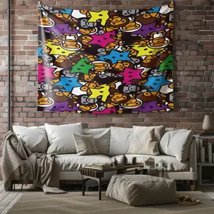 Fun Ape Head Pattern Tapestry, Fashionable Room Flag, Unique Wall Art In Living Room And Bedroom, Soft And Durable Suitable For Children And Adults' Daily Festivals, Birthday Gifts, Bedroom Decorations