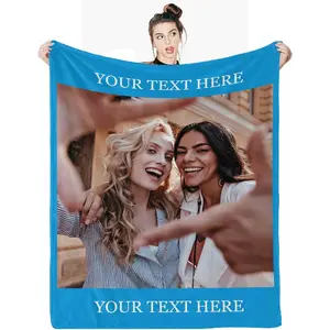 Custom Blanket with Picture, 1 Photos Costume Blanket Personalized Photo Blanket Best Friend Blankets for Besties,BFF, Female, Teen Girls