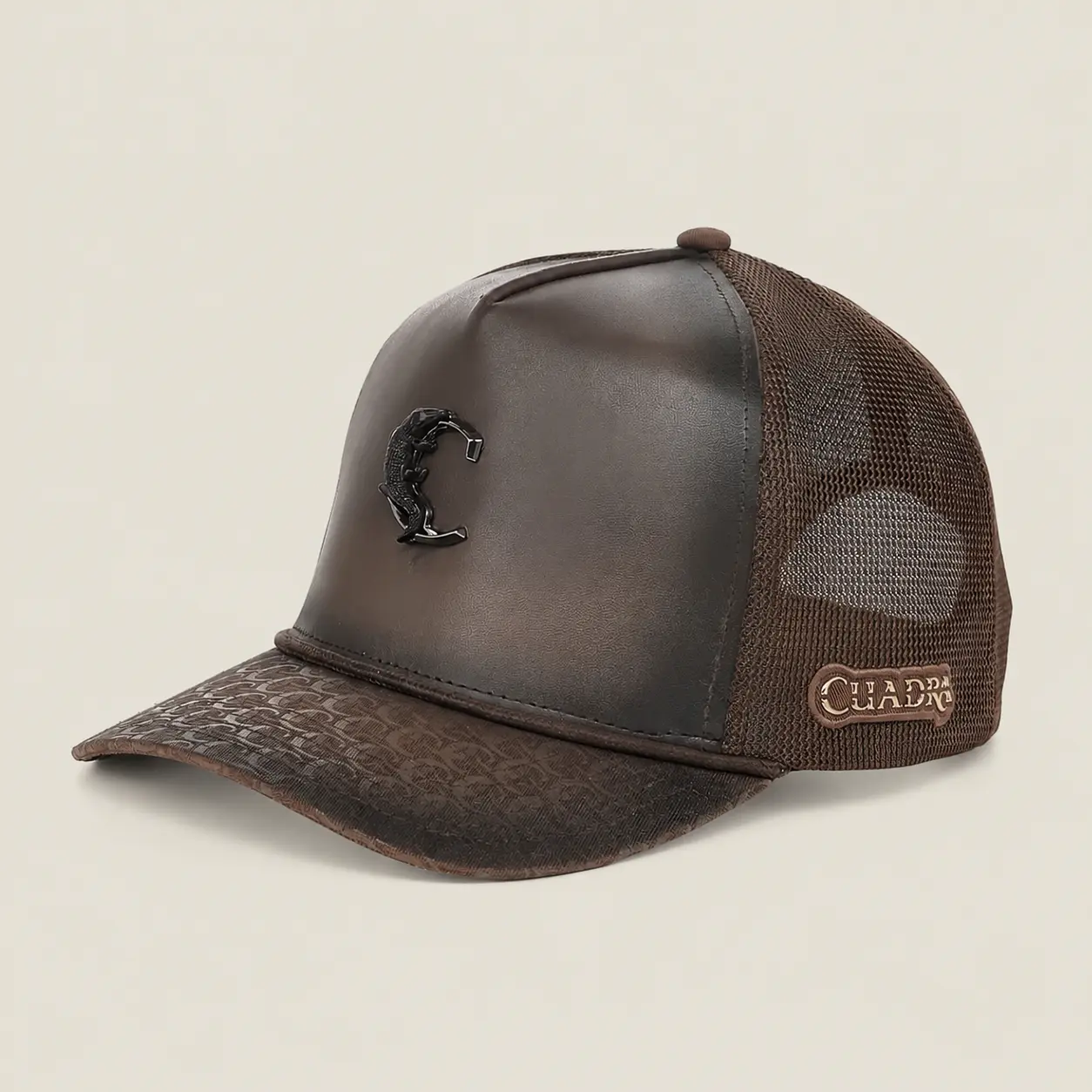 CUADRA BROWN WESTERN LEATHER CAP