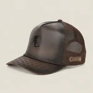 CUADRA BROWN WESTERN LEATHER CAP