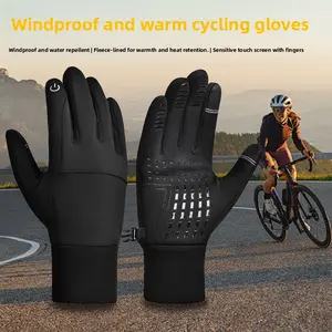 Outdoor cycling gloves men's and women's autumn and winter windproof waterproof velvet warm non-slip touch screen warm gloves soccer goalkeeper thumb support excellent grip