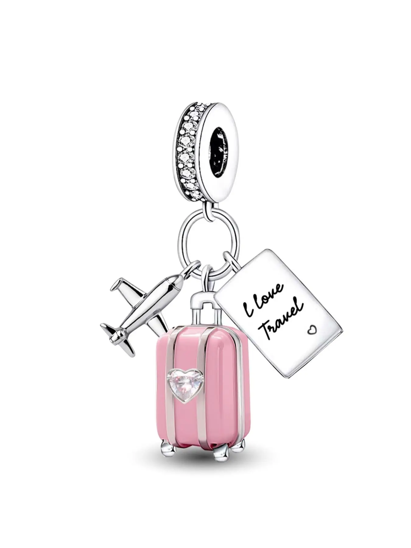 Travel Themed Charms, Fashionable Heart & Insect & Butterfly Design Pendant Charms for Bracelet & Necklace, DIY Jewelry Making Accessories for Women, Love Heart Charm, Diy Jewelry Decoration
