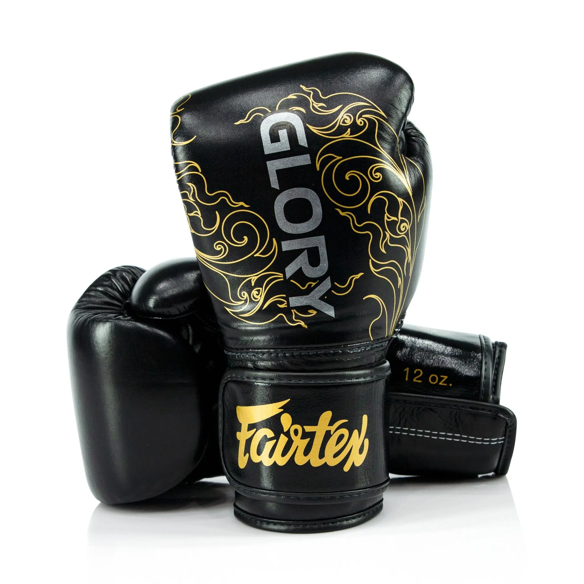 Fairtex BGVG3 Glory Limited Edition Kickboxing Gloves, Official 2023 Competition Protective Gear with Glossy Handprint, Lace-Up or Hook & Loop
