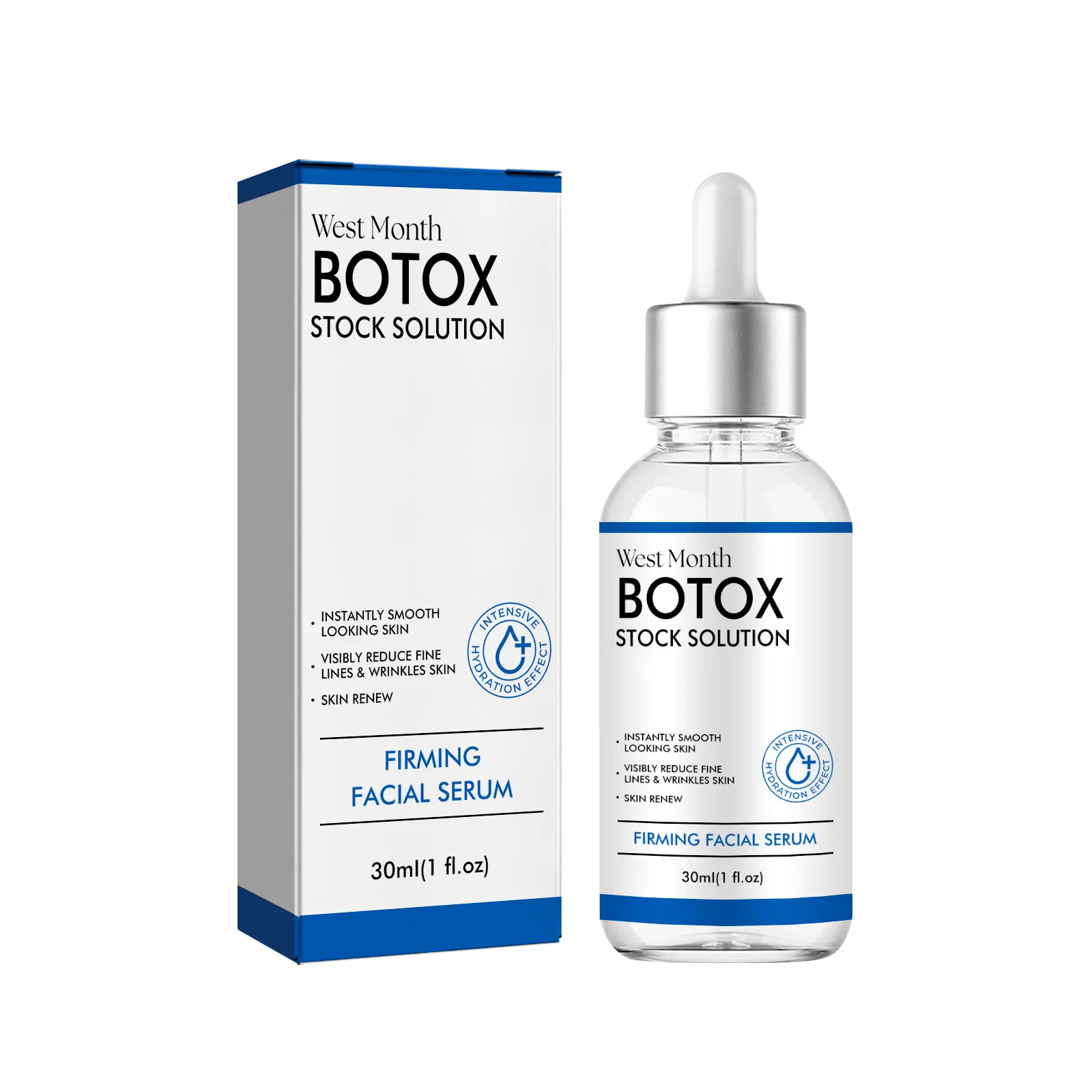 West&Month Botox Face Serum, Botox in A Bottle, Botox Stock Solution Facial Serum, Instant Face Tightening, Anti Aging Serum with Vitamin C & E, Reduce Fine Lines, Wrinkles, Boost Skin Collagen, Plump Skin