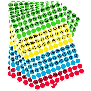 Garage Sale Price Stickers 1540 pcs 3/4 Inch Round Colored Removable Labels for Yard Sale Retail Flea Market Pricing Supplies