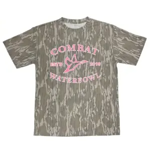 Pink Combat Waterfowll Mossy Oak Washed Out Camo Tee Mossy Oak Camo, Original Bottomland Short Sleeve Camo Shirt, Hunting Shirt, 3D T-shirt.