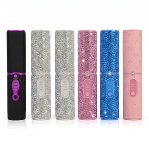 2-in-1 Cordless Hair Straightener and Curler, Pink Rhinestone Mini Wireless Flat Iron with Titanium Plates, 5000mAh USB-C Rechargeable, 2S Fast Heat Up to 410°F, Travel Gifts for Women