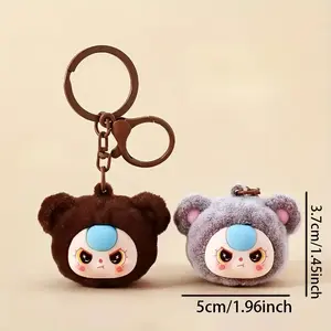 1 piece of cute bear head keychain charm. It is suitable as a backpack pendant, backpack decoration, a gift for friends and party holidays, a small gift, an ornament, a car pendant, a car decoration, and a car accessory.