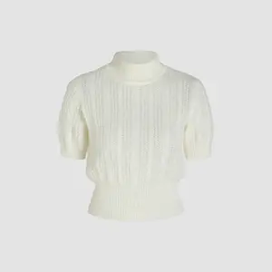 Cider [6 colors, size 0-10] Wool-blend Texture High Neck Sweater