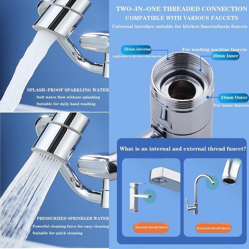 2026 Upgraded Universal Sink Faucet 1080° Rotating Faucet Extender with Upward Facial Mist, U Shaped Faucet Extender, 360° Faucet Aerator for Bathroom Kitchen, 4 Water Modes Adjustable (1)