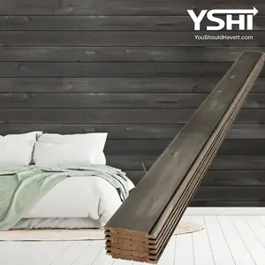 Gray Wood Shiplap Siding Boards for Interior