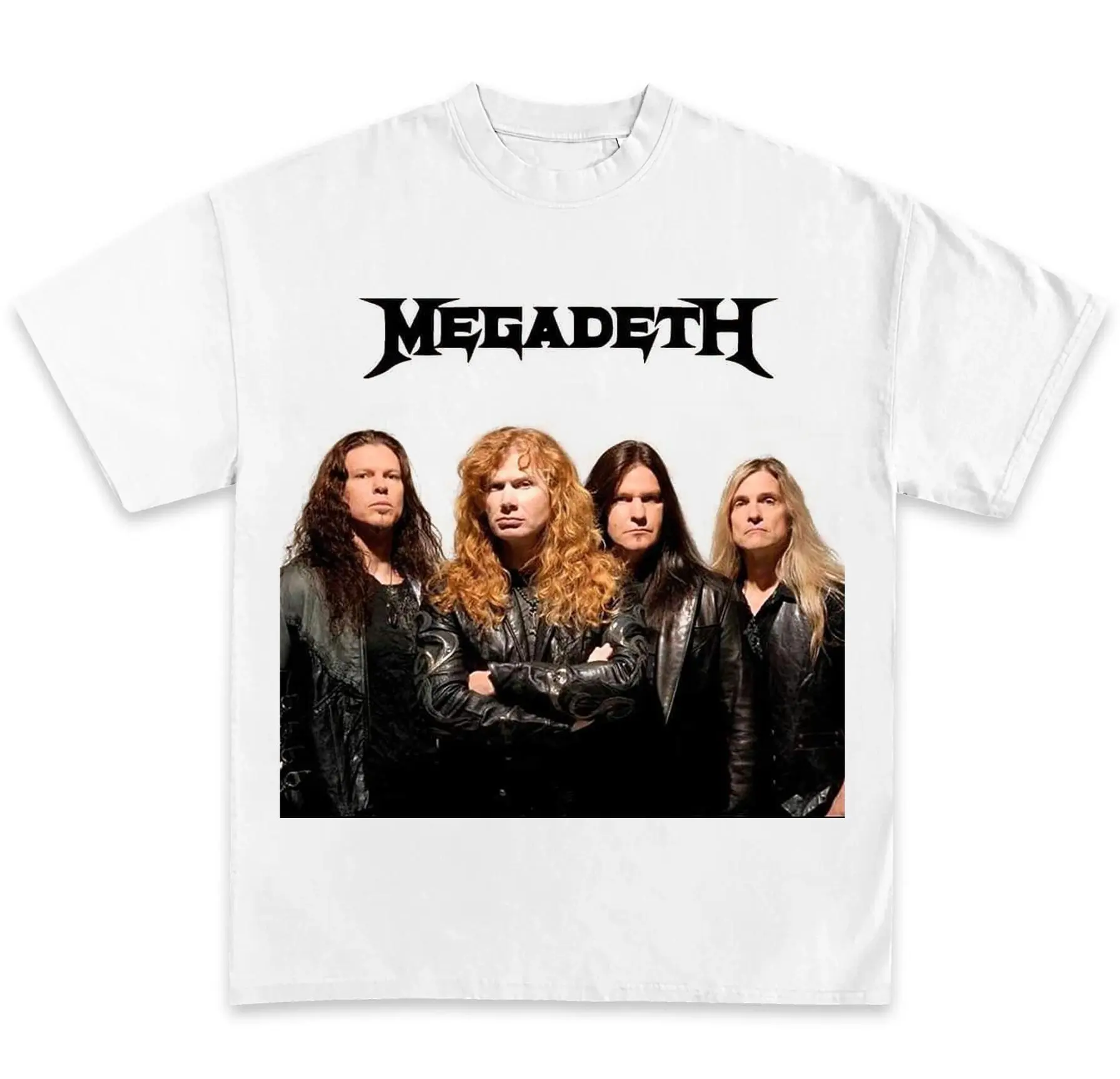 Women's Basic Short-Sleeve Cotton Round Neck Megadeth Graphic Tee - 43 Years Anniversary Final Tour Shirt, Last Album Aesthetic Print, TikTok Viral, Shortsleeve