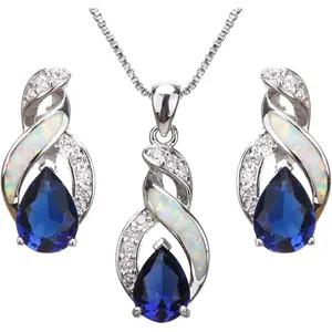 Sets Australian Created Opal Necklace Earrings Mother's Day Gifts  for Mom