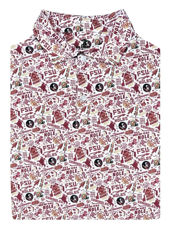 Gameday Print Polo – Men’s All-Over College Graphic Shirt & Game Day Fan Gift