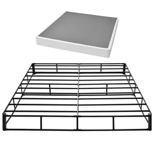 VEVOR Box Spring, King Size Bed Frame with Washable Fabric Cloth, Heavy Duty Metal Frame for King Bed, 9.1 in Mattress Foundation, 3500 lbs Max Weight Capacity, Easy Assembly, 79.1 x 75.8 x 9.1 in