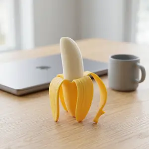 2PCS Fruit Series Big Banana Squishy Fidget Toy  Realistic Fruit Squeeze for Office Desk Stress Relief Anxiety ADHD Sensory Toy for Kids Adults Soft Decompression Mochi Dough Ball Stocking Stuffer Birthday Gift Indoor Entertainment