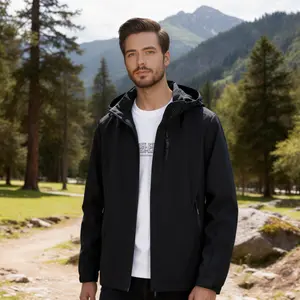 Men's Solid Color Hooded Jacket Windproof Waterproof Breathable New Spring Autumn Outdoor Casual Fashion Versatile Coat