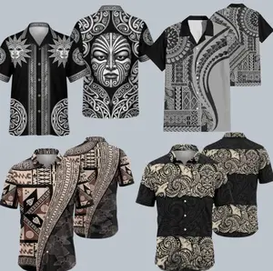 Premium Men's Hawaiian Shirts with Exclusive Tribal Patterns, Short Sleeve Cuban Collar Summer Beach Resort Wear