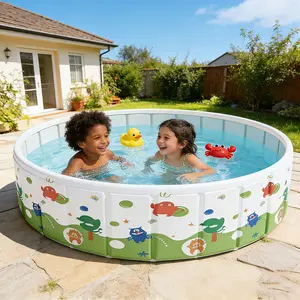 Summer Outdoor Swimming Pool Foldable Portable Family Water Play Pool Inflatable Household Bathing Pool Multifunctional Beach Fence Paddling Pool