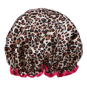 Shower Cap, 1 Count Elastic and Reusable Shower Cap, Double Layers Bathing Hat, Bathroom Supplies for Women & Girls, Shower Essentials, Bathroom Accessory, Home Goods