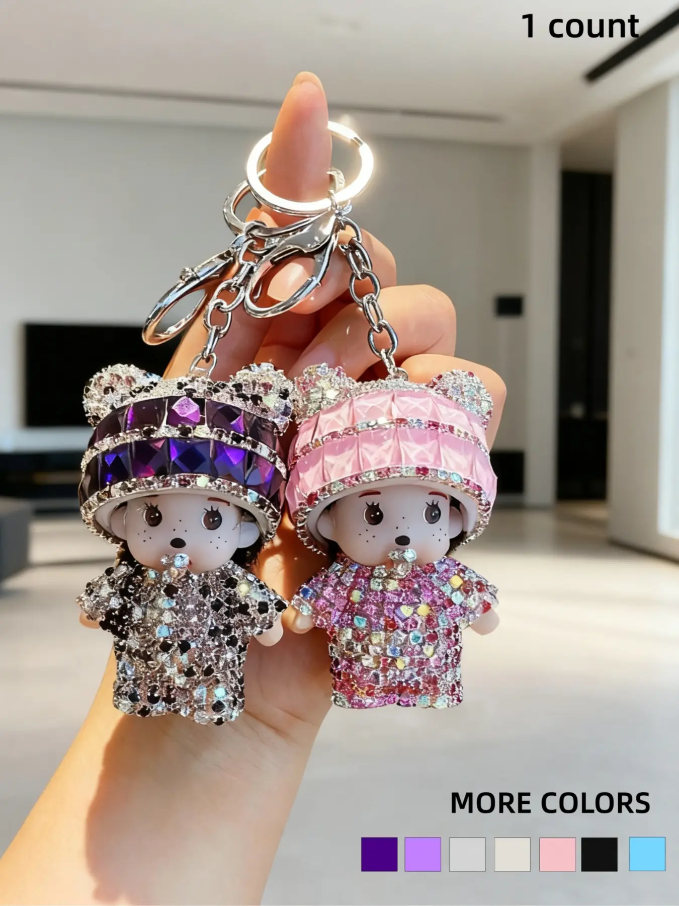 Dream Doll Keychain Perfect Gift, Unique Design for Daily Use, Key Ring Accessory, Birthday Holiday Special Occasion, Faux Diamond, Rhinestone Keychain, Stylish Keychain, Bling Bling Keychains, Cute Keychain