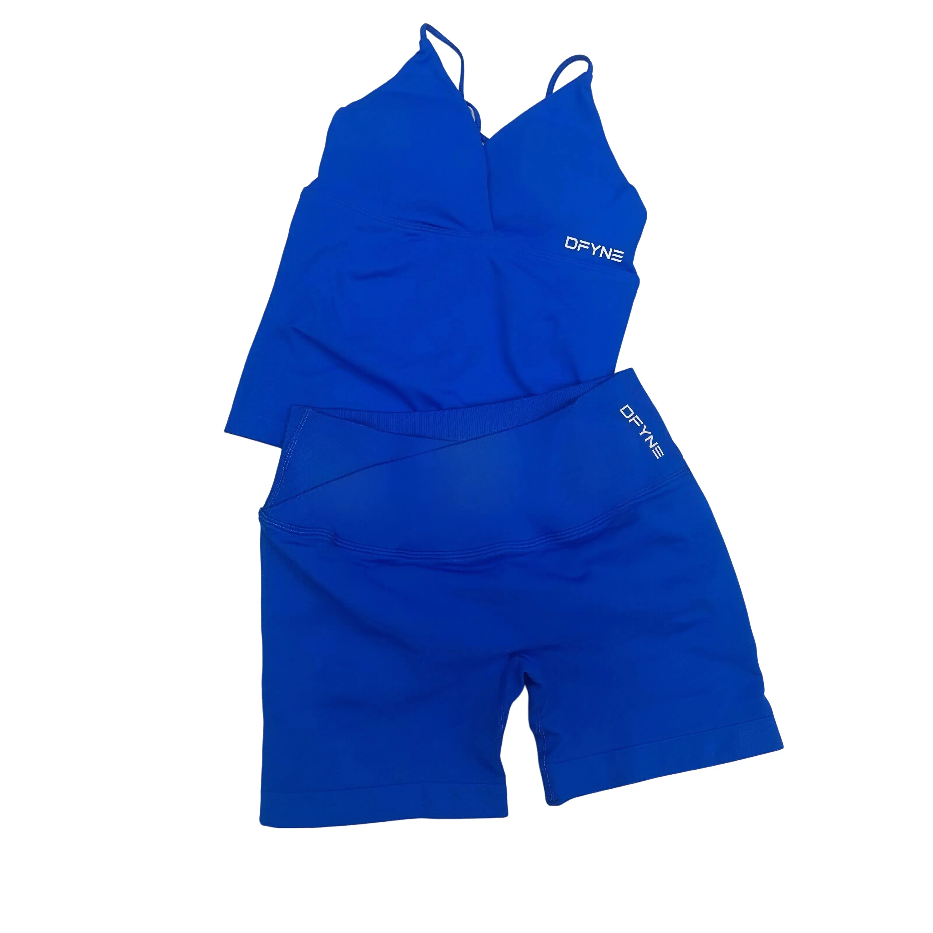 DFYNE Workout Set Women, Padded Tank Top & High Waist Shorts Yoga Gym Fitness Activewear Outfit