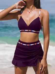 Women's Bikini Set with Ruffle Skirt, Adjustable Straps, Tummy Control, Two-Piece Swimsuit, Skirted Bathing Suit, High Waisted Swimsuit, Summer Beachwear, Fashionable Swimwear