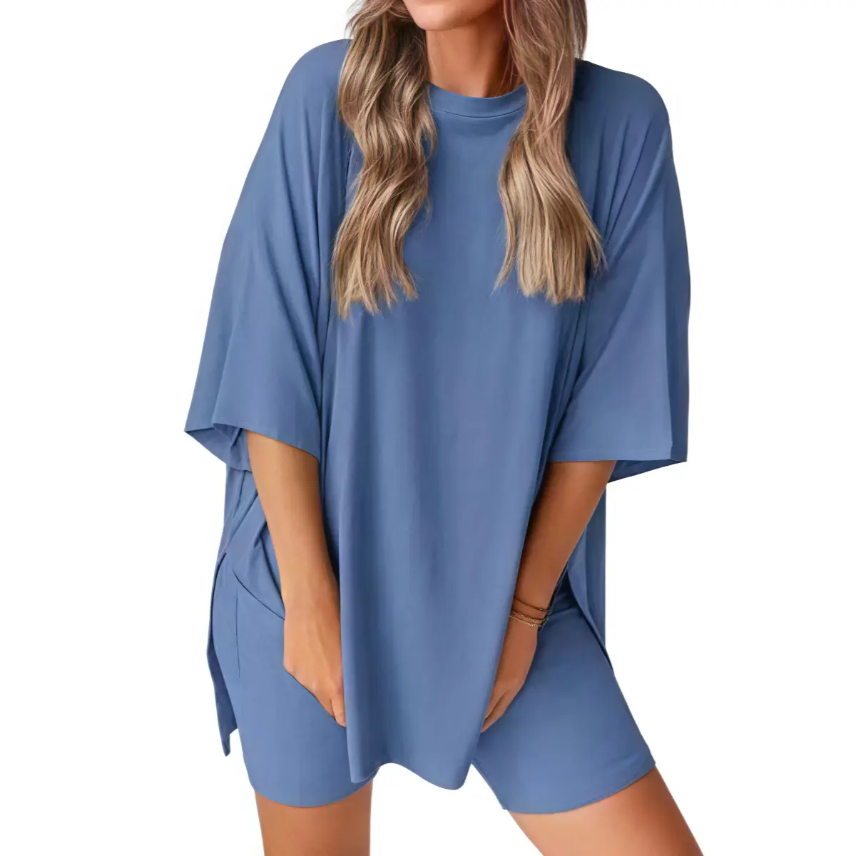 CLOUD-LIKE Urban Comfort Women's Two-Piece Comfortable Set with Breathable Skin and Cozy Lounging Suits, Minimalist Outdoor Collection Loose Fabric Polyester Smooth Solid Fashion Army Green Loungewear Casual Basic Womenswear Top two piece set