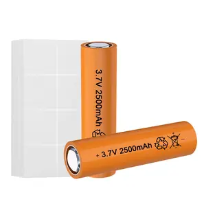 JYJZPB 3.7 Volt 2500mAh Rechargeable Batteries(2 Pack) Flat Top for Flashlight