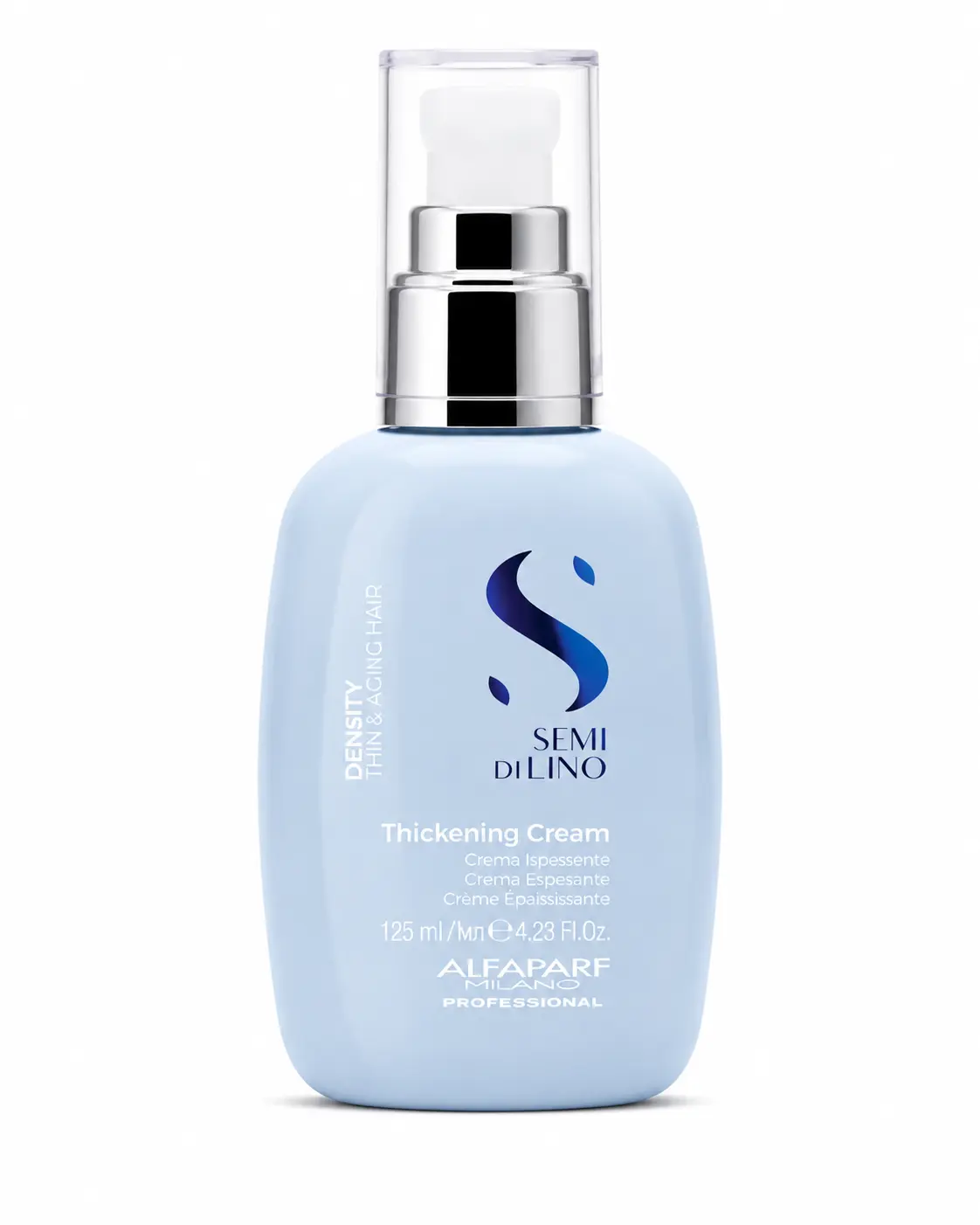 Alfaparf Milano Semi di Lino Density Thickening Cream, Volumizing Leave-In Treatment for Fine & Thinning Hair, Vegan & Color Safe Hair Texture Enhancer with Thermal Protection, 125ml, Haircare, Bouncy Hair