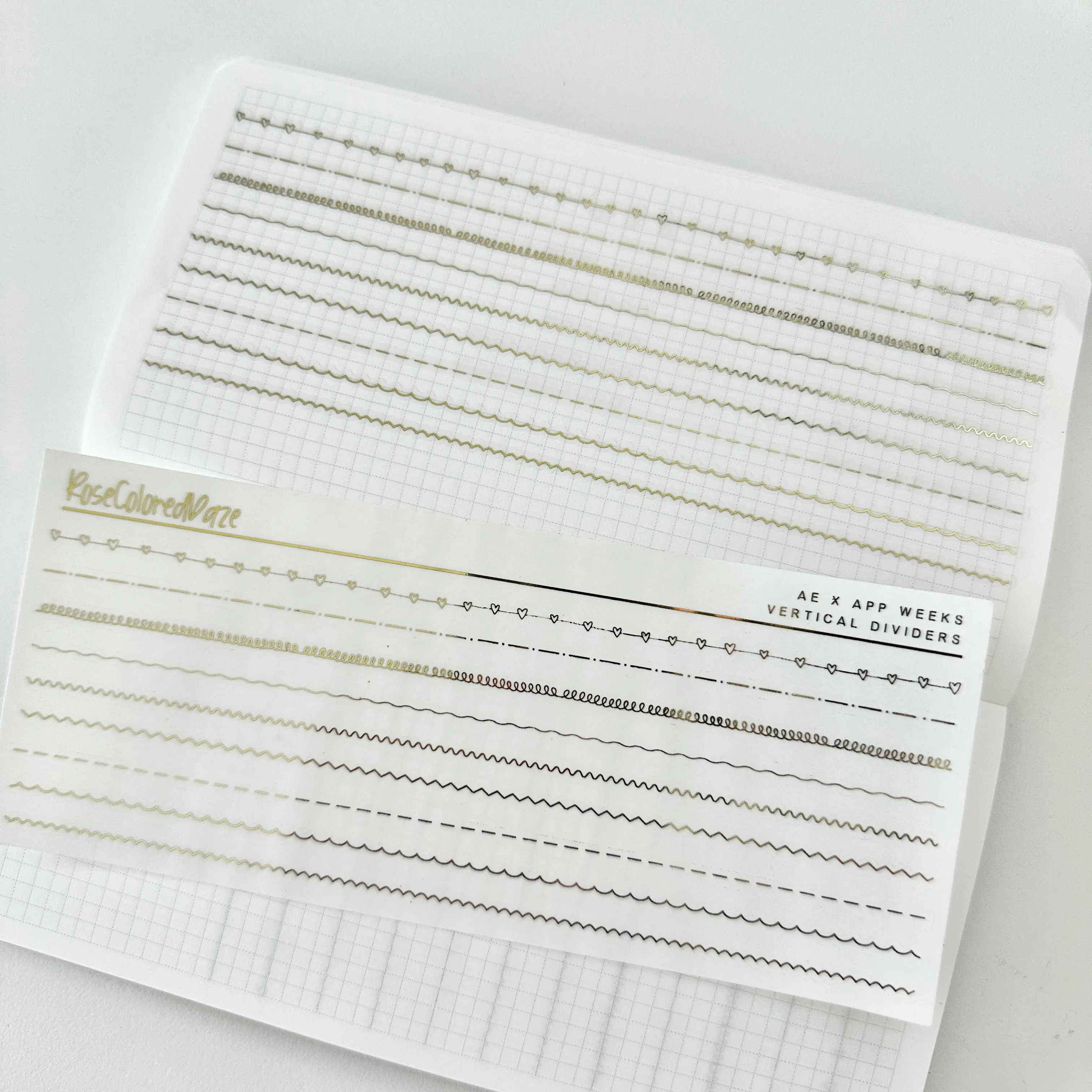 Decorative Vertical Divider Stickers - Sized for Hobo Weeks and AExAPP Weeks