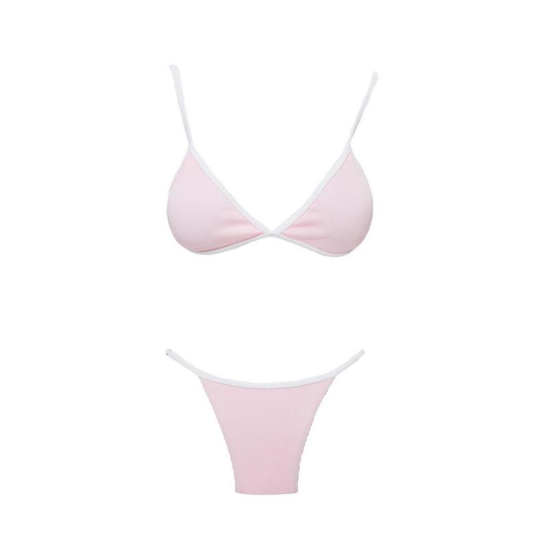 Olivia Adjustable Cheeky Bikini Bottom Pink / White