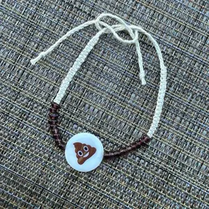 Poop Emoji Bracelet Adjustable Tie On Cord Unique Design Comfortable Fit for Everyday Wear Personalize Your Style