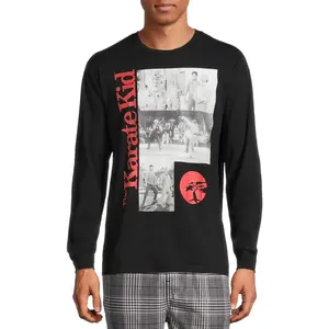 Men's The Karate Kid Long Sleeve Graphic Tee T-Shirt Fitted Crew Neck Autumn Medium Length Cotton Polyester Streetwear Top
