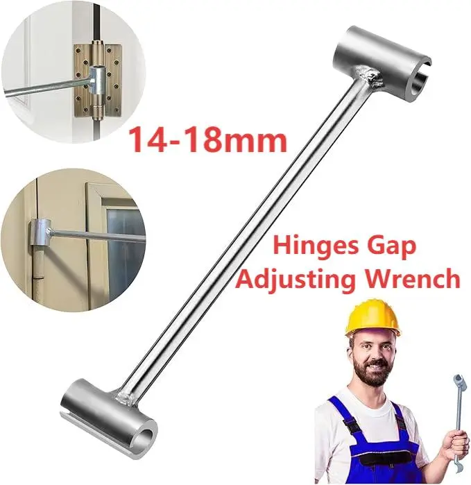 Door Hinges Gap Adjusting Wrench - Heavy Duty Hardware Tool, Adjustable Durable, 14-18mm Fit, Ergonomic Shape for Hardware & Security Doors Adjustment