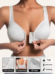 Women's No Underwire Front Opening Bra, Buckle, Fit, Comfortable Skin-Friendly Material, Daily Wear, Home, Outdoors, Dating, Elegant Style, Medium